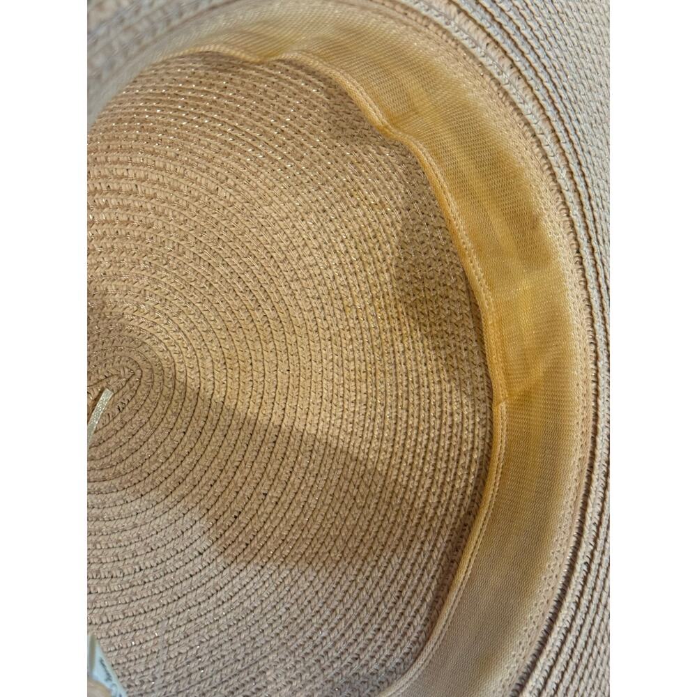Odiva Wide Brim Floppy Sun Hat One Size Beige Paper Straw Beach Resort Hat - Picture 8 of 8